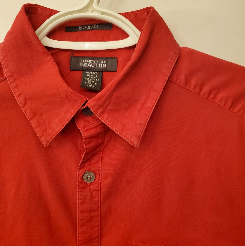 Kenneth Cole Men's Red Button-Up Shirt